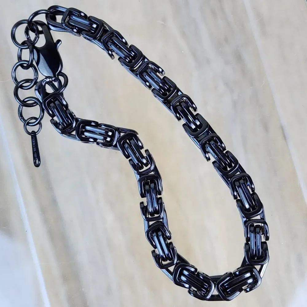 🩵⏭️NIB Black Surgical Stainless Steel Cuban Chain Link 8